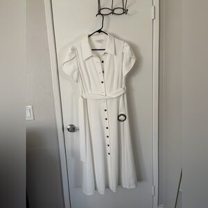 Calvin Klein White Maxi Dress with Buttons